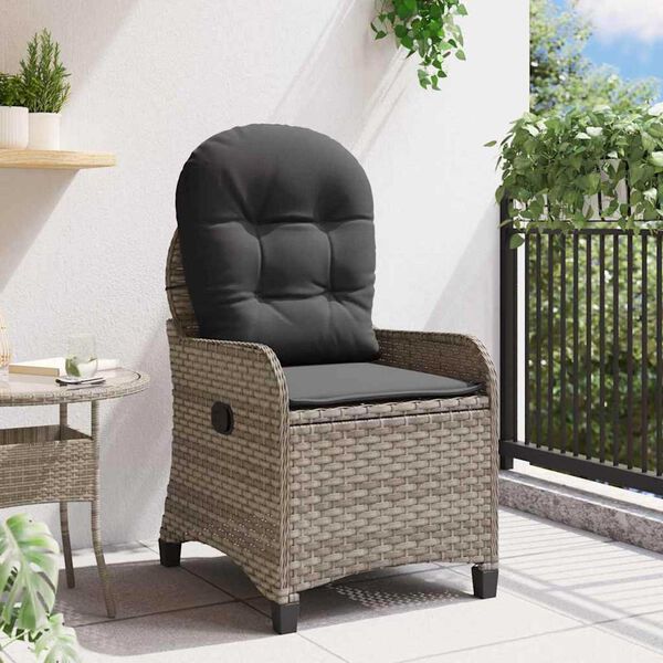 vidaXL Relaxsessel Grau 56 x 66 x 95cm Poly-Rattan