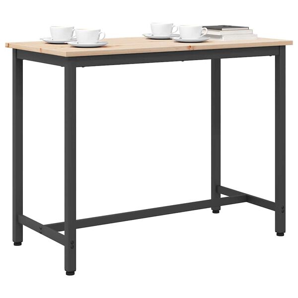 vidaXL Tisch Natur 100 x 50 x 77 cm Ingenieure Holz und Stahl