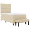 vidaXL Boxspringbett mit Kopfteil Creme 80 x 200 cm Stoff