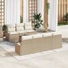 vidaXL Gartensofa-set mit Speicher 8 pcs Beige und Creme Poly-Rattan