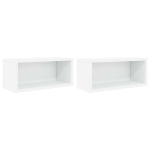 vidaXL CD Aufbewahrungsregal 2 Stk. Wei&szlig; 40 x 17 x 17 cm Holzwerkstoff