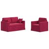 vidaXL Sofa 2 pcs Weinrot