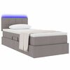 vidaXL Bett mit Stauraum und LED mit Matratze Taupe 90 x 200 cm Stoff