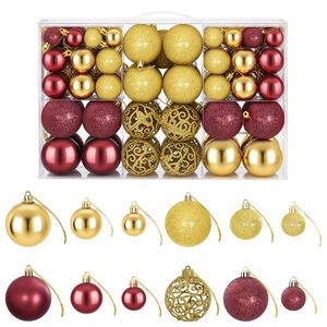 vidaXL Weihnachtskugeln 100 Stk. Golden und Weinrot 3 / 4 / 6 cm