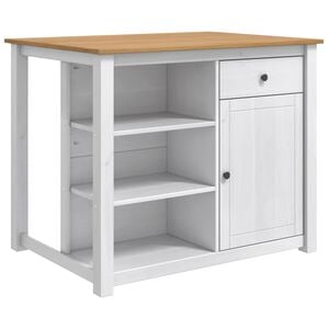 vidaXL K&uuml;chentrolley PANAMA 2 pcs Wei&szlig; und Honigwachs 112 x 77 x 90 cm