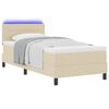 vidaXL Boxspringbett mit Matratze mit LED Creme 100 x 200 cm Stoff