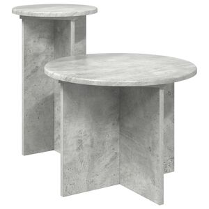 vidaXL Beistelltisch-Set 2 Stk. Betongrau &Oslash; 45 x 35 cm Holzwerkstoff