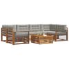 vidaXL Outdoor-Sofagarnitur mit Kissen 7 pcs Nat&uuml;rlich und Hellgrau