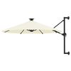 vidaXL Sonnenschirm zur Wandmontage mit LEDs 300 cm Sandwei&szlig;