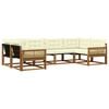 vidaXL Outdoor-Sofagarnitur mit Kissen 6 pcs Natur und Creme