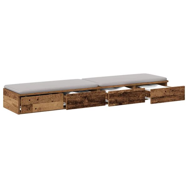 vidaXL Bettschubladen Altholz 160 x 36,5 x 16,5 cm Holzwerkstoff