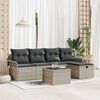 vidaXL Gartensofa-set mit Kissen 6 pcs Hellgrau Poly-Rattan