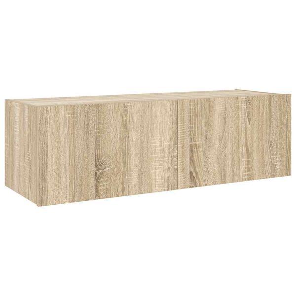 vidaXL TV-Wandschrank mit LED-Leuchten Sonoma-Eiche 100x35x31 cm