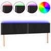 vidaXL LED Kopfteil Schwarz 180x5x78/88 cm Samt