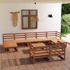 vidaXL 10-tlg. Garten-Lounge-Set Honigbraun Massivholz Kiefer