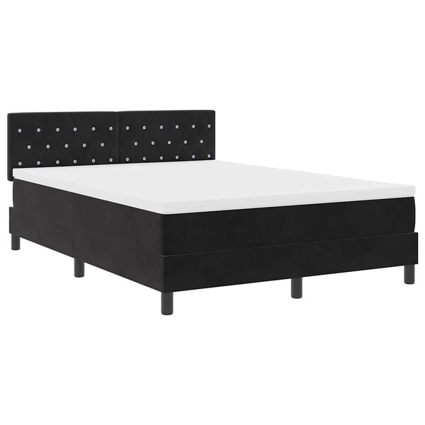 vidaXL Boxspringbett mit Matratze Schwarz 160 x 200 cm Samt