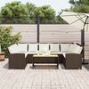 vidaXL Gartensofa mit Kissen Braun Poly Rattan