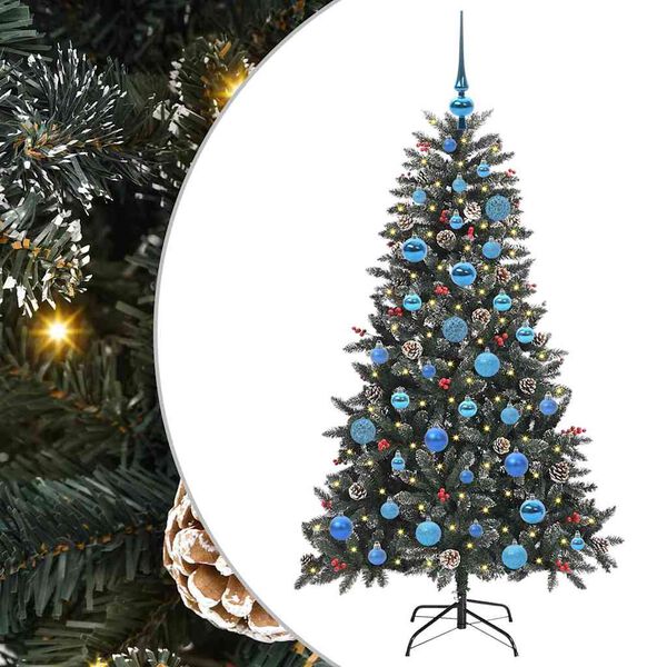 vidaXL K&uuml;nstlicher Weihnachtsbaum Gr&uuml;n 150 cm PVC, Plastik und Stahl