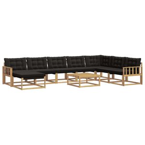 vidaXL Outdoor-Sofagarnitur 9 stk. Wei&szlig; und Schwarz Massivholz Akazie