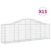 vidaXL Gabionen mit Hochbogen 13 Stk. 200x30x60/80 cm Verzinktes Eisen