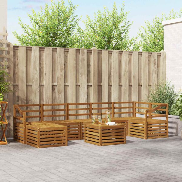 vidaXL Sofagarnituren 8 pcs Natur Massivholz Akazie