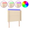 vidaXL LED Kopfteil Creme 93x16x118/128 cm Stoff