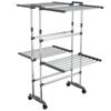 vidaXL W&auml;schest&auml;nder 2 Etagen mit Rollen Silbern 60x70x106 cm