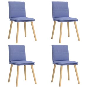 vidaXL Esszimmerst&uuml;hle 4 Stk. Jeansblau Stoff