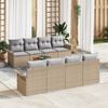 vidaXL Garten-Sofa-Set mit Kissen mit Kissen 7 pcs Beige und Hellgrau