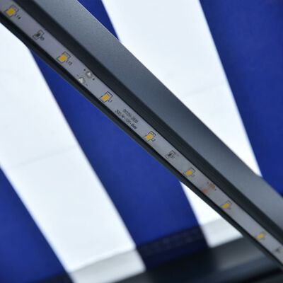 vidaXL Markise mit Windsensor & LED 350x250cm Blau und Weiß