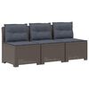 vidaXL 3-Sitzer Garten Sofa mit Kissen Rattan-Look PP Hellgrau