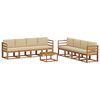 vidaXL Outdoor-Sofagarnitur 9 pcs Natur und Beige Massivholz Akazie