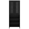 vidaXL Highboard Schwarz Eichen-Optik 69,5 x 34 x 180 cm Holzwerkstoff