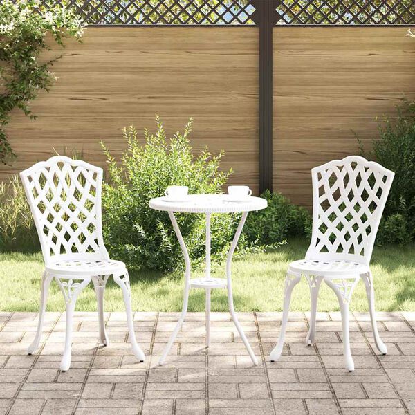 vidaXL Gartenstuhl 2 pcs Wei&szlig; 39 x 40 x 87cm Aluminium