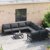 vidaXL Garten-Sofa-Set mit Kissen 9 pcs Anthrazit Stahl