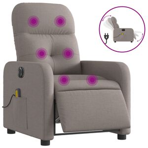 vidaXL Massagesessel Elektrisch Taupe Stoff