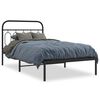 vidaXL Bettgestell mit Kopfteil Metall Schwarz 107x203 cm