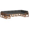 vidaXL Outdoor-Sofagarnitur mit Kissen 10 pcs Natur und Anthrazit
