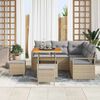 vidaXL Gartensofa-set mit Kissen 8 pcs Beige Poly-Rattan