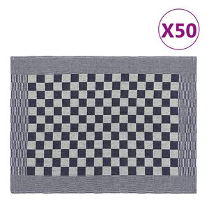vidaXL Geschirrt&uuml;cher 50 Stk. Blau und Wei&szlig; 50x70 cm Baumwolle