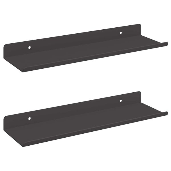 vidaXL Schwebendes Regal 2 pcs Schwarz 30 x 9 x 2,5 cm Stahl