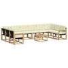vidaXL Outdoor-Sofagarnitur mit Kissen 11 pcs Wei&szlig; und Creme