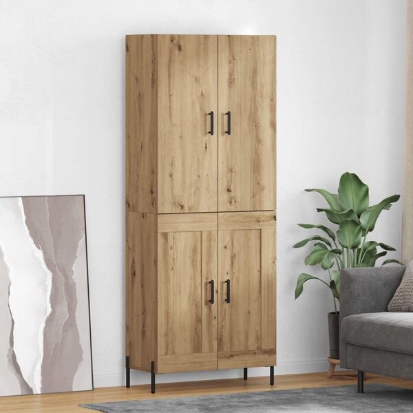 vidaXL Highboard Artisan-Eiche 69,5 x 34 x 180 cm Holzwerkstoff