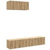 vidaXL 3-tlg. TV-Schrank-Set Wandmontage Artisan-Eiche Holzwerkstoff
