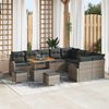vidaXL Gartensofa-set mit Kissen 12 pcs Grau Poly-Rattan