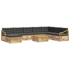 vidaXL Outdoor-Sofagarnitur 9 stk. Wei&szlig; und Anthrazit Polyester