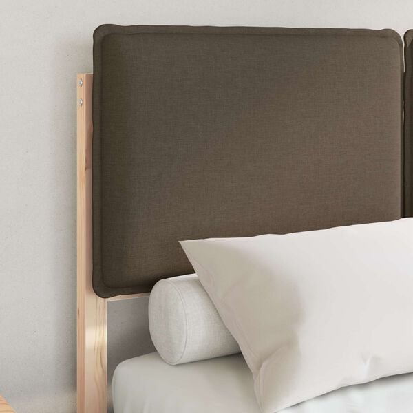 vidaXL Bettgestell mit gepolstertem Kopfteil Taupe 120 x 200 cm