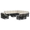 vidaXL Gartensofa-set 14 pcs Schwarz und Cremewei&szlig; Poly-Rattan
