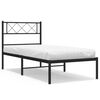 vidaXL Bettgestell mit Kopfteil Metall Schwarz 90x200 cm