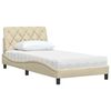 vidaXL Bett mit Matratze Creme 100x200 cm Stoff